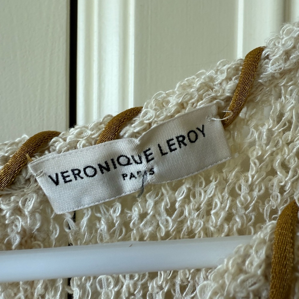 VERONIQUE LEROY SLEEVELESS KNITTED TOP - OFF WHITE SIZE M - Picture 7 of 12